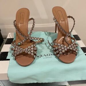 Aquazurra Tequila Swarovski Crystal Sandals